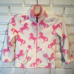 Hatley Fairytale Horse Zip-up Fleece Jacket Sweater Size 4